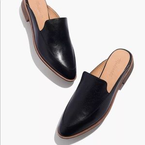 Madewell The Frances Loafer Mule in True Black Leather - Size 9.5